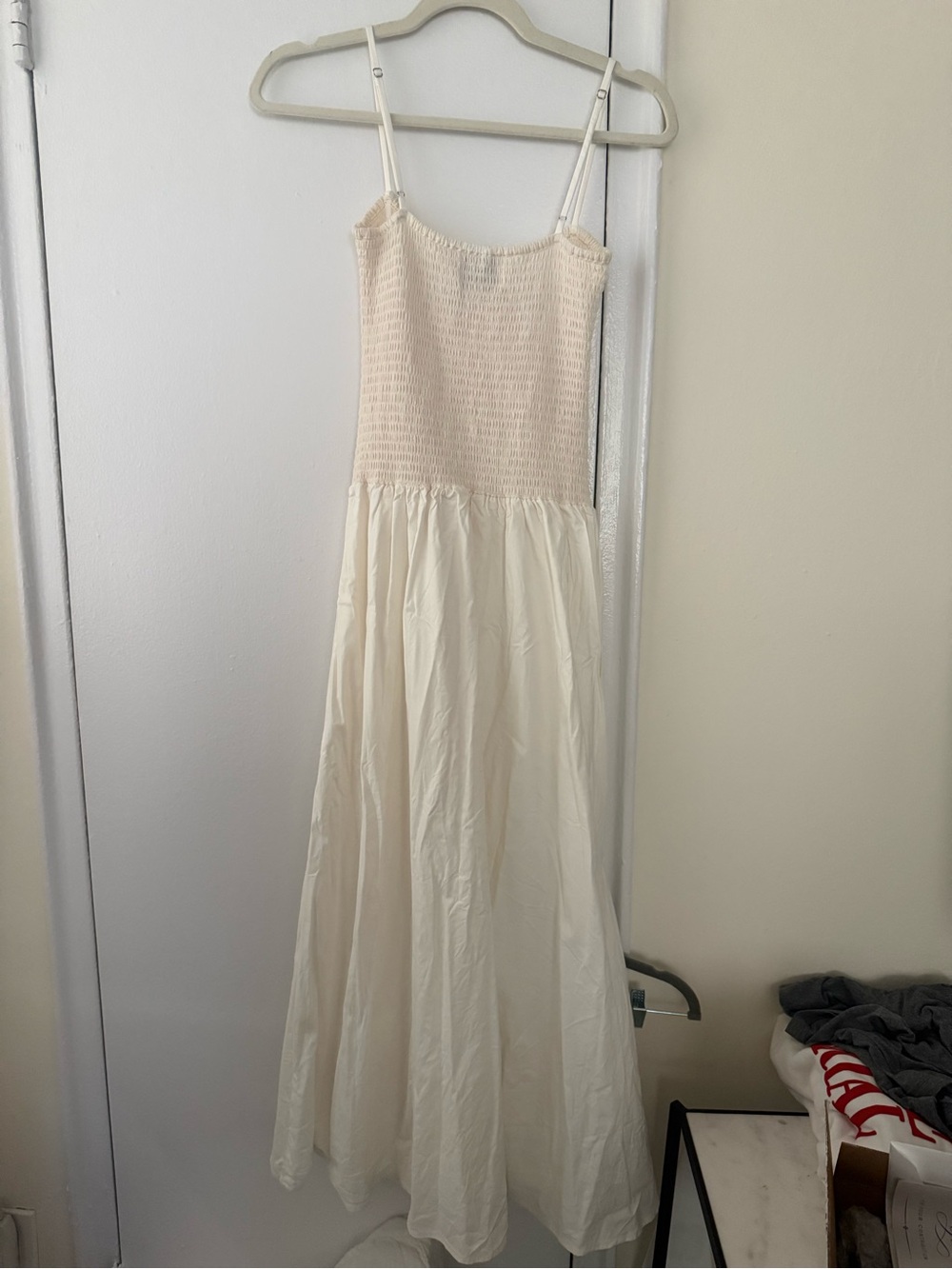 Reformation Nellie Smocked Midi Dress with Spaghetti Straps - Picture 4 of 5